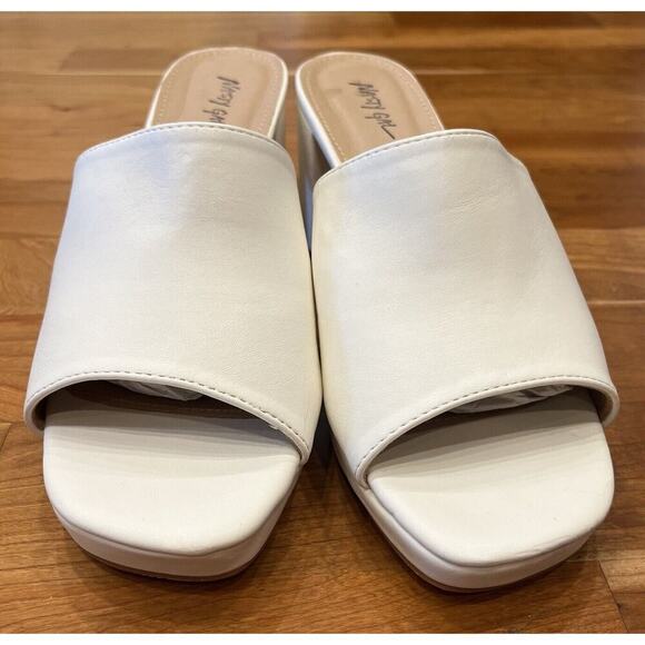 NEW Nasty Gal Open Toe Mules High Heels Sze 8/39 Women’s White Slip On - Picture 4 of 8